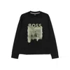 Hugo Boss Logo-print Cotton Sweatshirt In Black