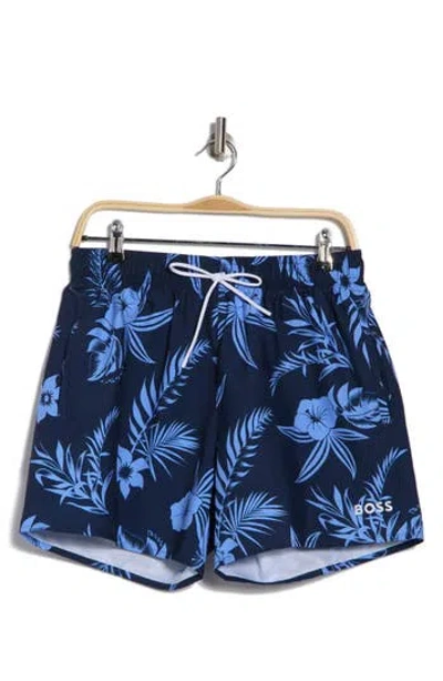 Hugo Boss Boss Swim Trunks In Blue