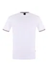 Hugo Boss Cotton-jersey T-shirt With Signature-stripe Cuffs
