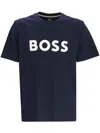 Hugo Boss Boss Sun Protection Logo T Shirt Navy In Blue