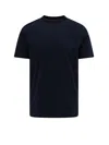 Hugo Boss Cotton-jersey Regular-fit T-shirt With Ribbed Collar In Dark Blue