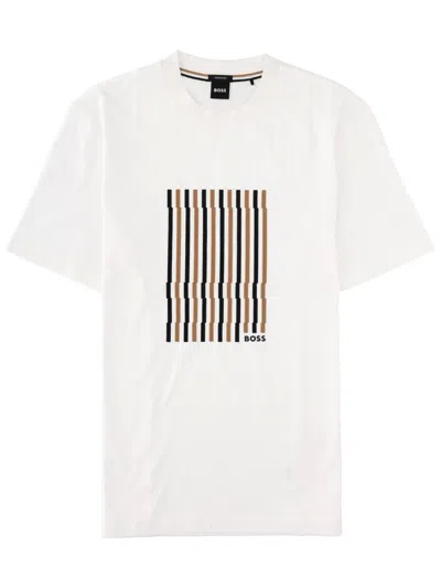 Hugo Boss Boss T Shirt "c Thompson" Con Logo In White