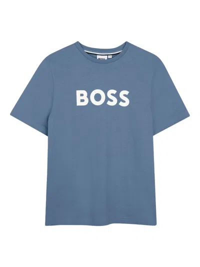 Hugo Boss Boss T-shirt Con Logo In Blue