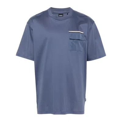 Hugo Boss Cotton T-shirt In Blue