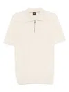Hugo Boss Boss Ivory Polo Shirt With Half-zip In White