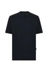 Hugo Boss Cotton-jersey Regular-fit T-shirt With Ribbed Collar In Blue