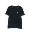 Hugo Boss Taul Mens Stretch-cotton T-shirt With Stripes And Logo Colo In Blue