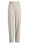 Hugo Boss Boss Tabitha Wool Blend Straight Leg Pants In Beige Melange Flannel
