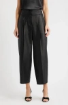 Hugo Boss Boss Tacres Metallic Ankle Wide Leg Pants In Black