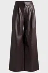 Hugo Boss Pleat-front Relaxed-fit Trousers In Faux Leather