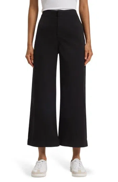Hugo Boss Boss Tahiana High Waist Wide Leg Pants In Blk