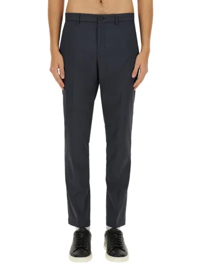 Hugo Boss Boss Tailored Black Regular Fit Pants In Blue