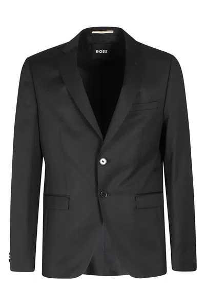 Hugo Boss Boss Tailored Black Wool Jacket With Notch Lapel