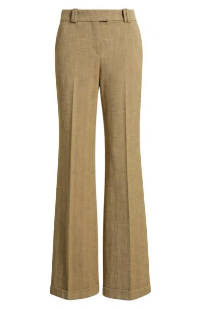 Hugo Boss Boss Talia Flare Pants In Dijon Herringbone