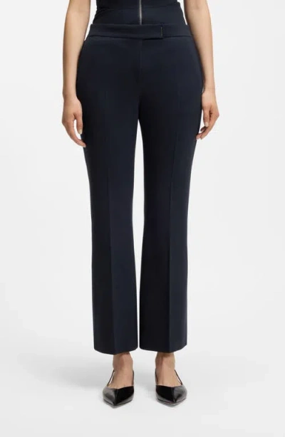 Hugo Boss Boss Talia Flared Crop Ponte Pants In Blue