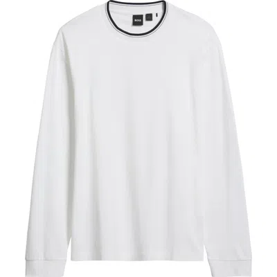 Hugo Boss Boss Talley Cotton Crewneck Top In White