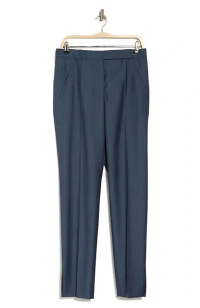 Hugo Boss Boss Tanuri Wool Straight Leg Pants In Blue