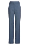Hugo Boss Boss Tanuri Wool Straight Leg Pants In Indigo