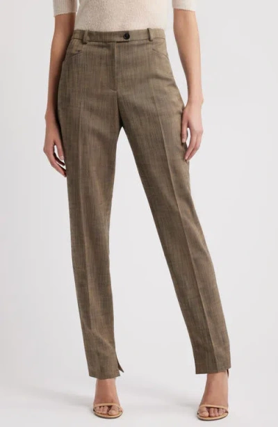 Hugo Boss Boss Tanya Slim Fit Pants In Teak Sharkskin