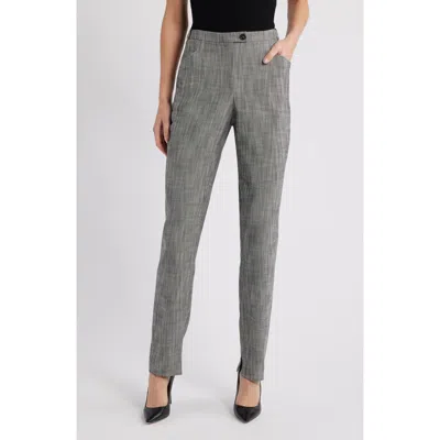 Hugo Boss Boss Tanya Straight Leg Pants In Monochrome Sharkskin