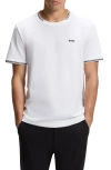 Hugo Boss Boss Taul Tipped Crewneck T-shirt In White