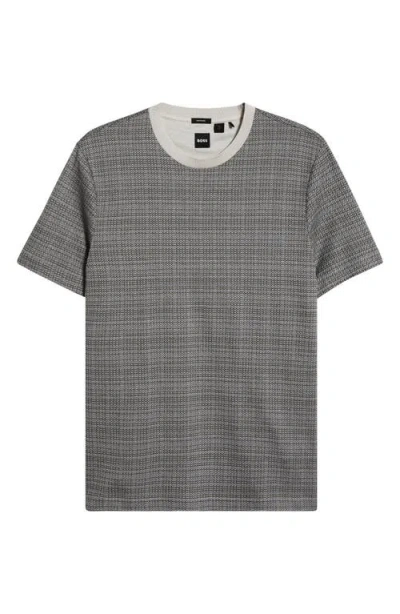 Hugo Boss Boss Taut Jersey Cotton T-shirt In Gray