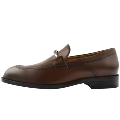 Hugo Boss Boss Tayil Leather Loafers Brown