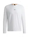 Hugo Boss Stretch-cotton Regular-fit T-shirt With Contrast Logo In White
