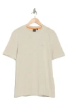 Hugo Boss Boss Te Slub Cotton T-shirt In Light Beige