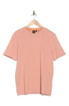 Hugo Boss Boss Te Slub Cotton T-shirt In Open Pink