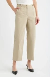 Hugo Boss Boss Tecarino Cotton Ankle Pants In Neutral