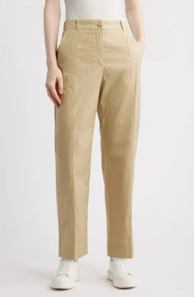 Hugo Boss Boss Tecarino Straight Leg Crop Pants In Medium Beige