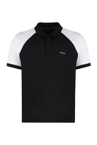 Hugo Boss Boss Technical Fabric Polo Shirt In Black