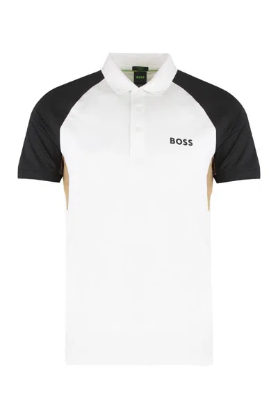 Hugo Boss Boss Technical Fabric Polo Shirt In White