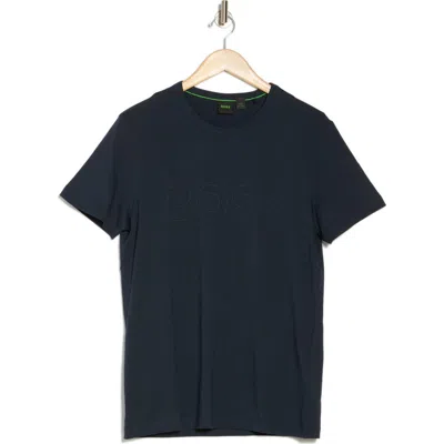 Hugo Boss Boss Teebo Cotton T-shirt In Navy
