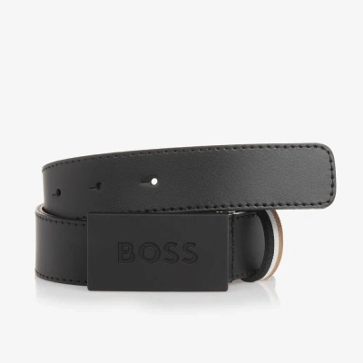 Hugo Boss Boss Teen Boys Black Leather Belt