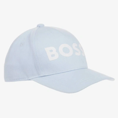 Hugo Boss Boss Teen Boys Light Blue Cotton Twill Cap