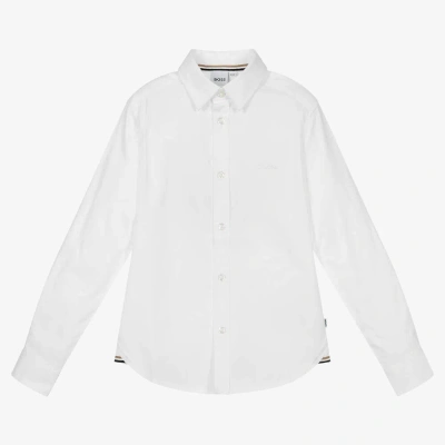 Hugo Boss Boss Teen Boys White Cotton Shirt