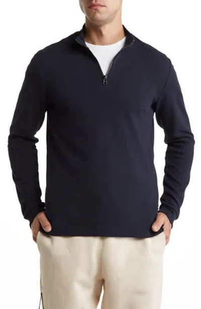 Hugo Boss Boss Tenore Quarter Zip Sweater In Dk Bu