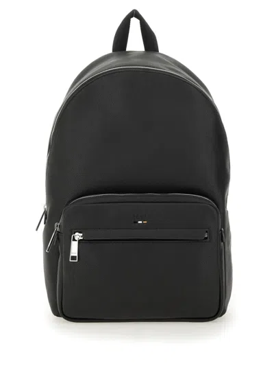 Hugo Boss Boss Textured Black Backpack With Logo
