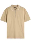 Hugo Boss Structured Zip Placket Polo Shirt In No Colour