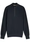 Hugo Boss Boss Ebenji Half-zip Fine-knit Jumper In Navy