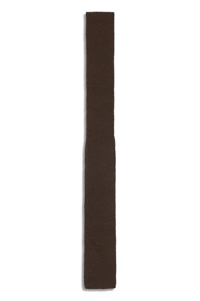 Hugo Boss Boss Textured Knit Tie In Brown