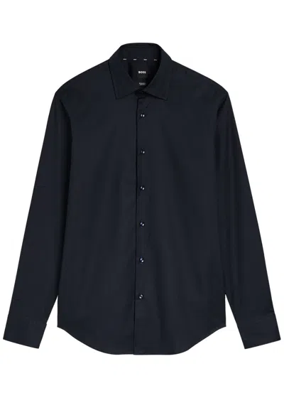 Hugo Boss Boss Textured Woven Shirt In Blue