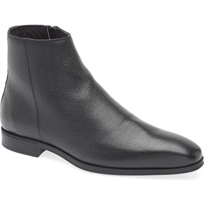 Hugo Boss Leather Zip-fastening Ankle Boots In Black