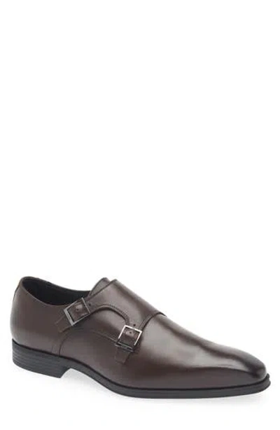 Hugo Boss Boss Theon Double Monk Loafer In Dark Brown