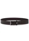 Hugo Boss Boss Ronnie Grained Leather Belt In Brown