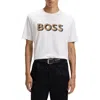 Hugo Boss Mercerized-cotton T-shirt With Logo Artwork In White