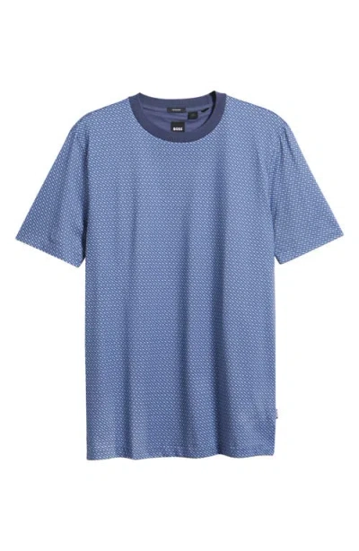 Hugo Boss Boss Thompson Cotton Ringer T-shirt In Navy