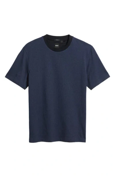 Hugo Boss Boss Thompson Cotton T-shirt In Dark Blue